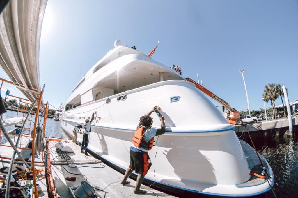 Yacht ceramic coating - yacht polishing in Fort Lauderdale